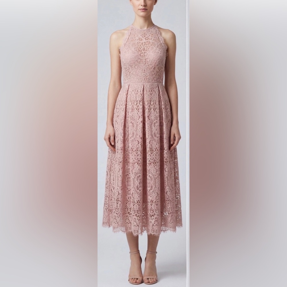 ASOS Blush Pink Satin Midi Skirt